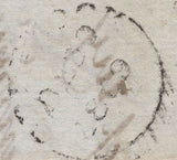 136187 1839 UNIFORM FOURPENNY POST MAIL GREENOCK TO EDINBURGH WITH MANUSCRIPT '4'.