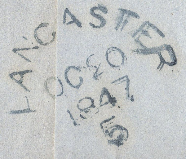 136192 1847 MAIL PRESTON TO BURTON IN LONSDALE WITH 'LANCASTER/5' SKELETON DATE STAMP (LA644).