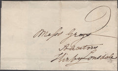 136193 1842 MAIL BENTHAM, NORTH YORKS TO KIRBY LONSDALE WITH 'BENTHAM' UDC (YK283).