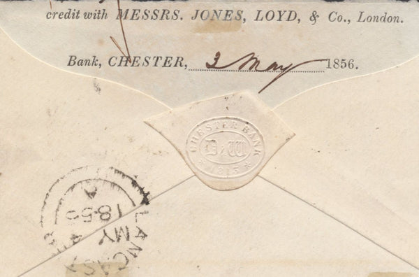 136290 1856 MAIL CHESTER TO LANCASTER WITH 1D PL.23 (SG29), 'CHESTER/180' SPOON TYPE A (RA30).