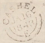 136311 1843 MAIL CASHEL, TIPPERARY TO CORK WITH 1D (SG8), CASHEL MALTESE CROSS.