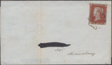136423 1844 LETTER ELLESMERE, SHROPSHIRE TO SHREWSBURY WITH 1D PL.40 (SG8)(TH) MALTESE CROSS CANCELLATION.