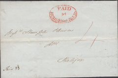 136433 1837 MAIL HUDDERSFIELD TO HALIFAX WITH 'PAID/at/HUDDERSFIELD' HAND STAMP TYPE 57 (YK1501).