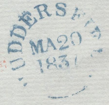 136433 1837 MAIL HUDDERSFIELD TO HALIFAX WITH 'PAID/at/HUDDERSFIELD' HAND STAMP TYPE 57 (YK1501).