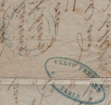 136439 1851 LETTER WITH 'PRICES CURRENT' ON REVERSE FROM TURIN TO CONGLETON WITH 1D PL.112 (SG8) AFFIXED IN LONDON.