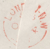 136445 TWO 1858 ENVELOPES WITH 'Harrow' STRAIGHT LINE RECEIVERS HAND STAMP (Ll514) AND 'HARROW' UDC, 20MM.
