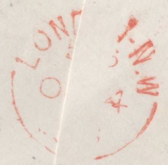 136445 TWO 1858 ENVELOPES WITH 'Harrow' STRAIGHT LINE RECEIVERS HAND STAMP (Ll514) AND 'HARROW' UDC, 20MM.