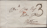 136515 1815 MAIL NEWINGTON TO HOLBORN WITH 'NEWINGTON/EV' COUNTRY SORTING OFFICE DATE STAMP.
