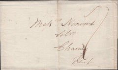 136518 1818 MAIL FURNIVALS INN TO CHARING, KENT WITH 'Holborn/Hill' RECEIVERS HAND STAMP (L86/HOLHIL8).