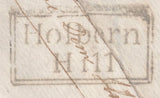 136518 1818 MAIL FURNIVALS INN TO CHARING, KENT WITH 'Holborn/Hill' RECEIVERS HAND STAMP (L86/HOLHIL8).