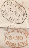 136522 1821 MAIL CONCERNING 'THAMES AND MEDWAY CANAL' USED IN LONDON WITH 'LombardSt/3py P Paid' HAND STAMP IN RED (L508/LOM13a).