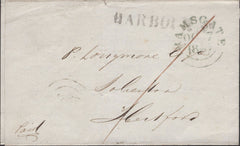136565 1846 MAIL RAMSGATE TO HERTFORD WITH 'HARBOUR ST' RECEIVERS HAND STAMP.