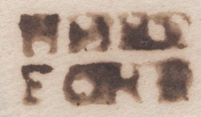136567 CIRCA 1780-1783 MAIL HERTFORD TO LONDON WITH 'HERT/FORD' TWO LINE HAND STAMP (HE210).
