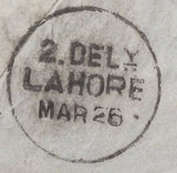 136572 1877 MAIL KELSO TO PUNJAB, INDIA WITH 8D ORANGE (SG156)(QE).