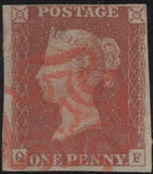 136585 1841 1D RED PL.5 (SG7)(QF) CANCELLED RED MALTESE CROSS (SPEC A2va).