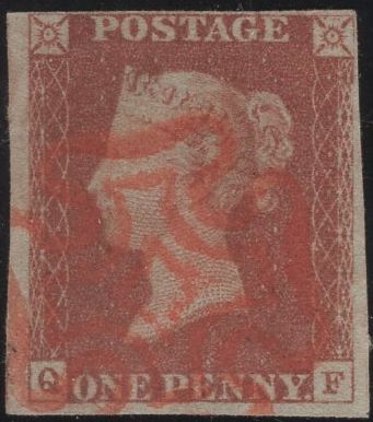 136585 1841 1D RED PL.5 (SG7)(QF) CANCELLED RED MALTESE CROSS (SPEC A2va).