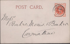 136589 1900 PRIVATE POST CARD LLANELLY TO CARMARTHEN.