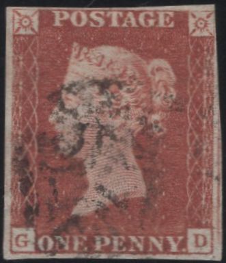 136597 1841 1D RED PL.9 (SG7)(GD) IN STATE TWO (SPEC AS63).