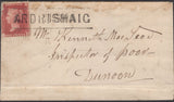 136600 1857 MAIL ARDRISHAIG (CO. ARGYLL) TO DUNOON WITH 'ARDRISHAIG' TYPE III SCOTS LOCAL CANCELLATION.