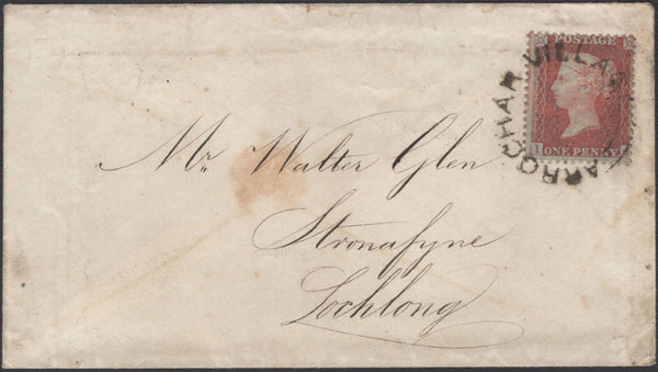 136604 CIRCA 1856 MAIL ARROCHAR VILLAGE (CO. DUMBARTON) TO LOCHLONG WITH 'ARROCHAR VILLAGE' SCOTS LOCAL CANCELLATION TYPE XX IN BLACK.
