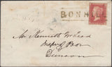 136610 1858 MAIL BONHILL (CO. DUMBARTON) TO DUNOON WITH 'BONHILL' SCOTS LOCAL CANCELLATION TYPE III.