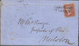 136616 1856 MAIL GLASGOW TO NEILSTON WITH 'PORTLAND/STREET' SCOTS LOCAL CANCELLATION TYPE II IN BLACK.
