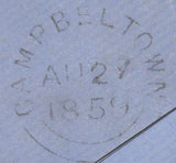 136619 1859 LARGE PART WRAPPER WHITEHOUSE (CO. ARGYLL) TO CAMPBELTOWN WITH 'WHITEHOUSE' SCOTS LOCAL CANCELLATION TYPE VIII.