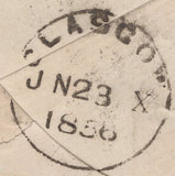 136621 1856 MAIL SAUCHIHALL, GLASGOW TO ISLE OF MAN WITH 'SAUCHIHALL' SCOTS LOCAL CANCELLATION TYPE XIII.