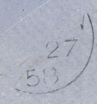 136623 1858 MAIL ST. ROLLOX USED LOCALLY IN GLASGOW WITH 'ST. ROLLOX' SCOTS LOCAL CANCELLATION TYPE V.