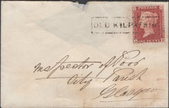 136628 1859 MAIL USED IN GLASGOW WITH 'OLD KILPATRICK' SCOTS LOCAL CANCELLATION TYPE VIII IN BLACK.