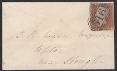 136634 1849 MOURNING ENVELOPE MARLBOROUGH TO UPTON, SLOUGH WITH 'OGBOURN-ST-ANDREW' UDC.