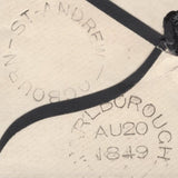 136634 1849 MOURNING ENVELOPE MARLBOROUGH TO UPTON, SLOUGH WITH 'OGBOURN-ST-ANDREW' UDC.
