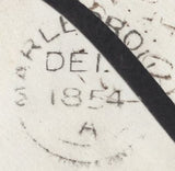 136637 1854 MOURNING ENVELOPE LONDON TO MARLBOROUGH WITH 'MILDENHALL' UDC (WILTS).