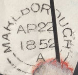 136644 1852 MOURNING ENVELOPE TO MARLBOROUGH WITH 'FROXFIELD' UDC, WILTS.