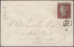 136649 1855 MAIL GLASGOW TO EDINBURGH WITH 'OSBORNE/BUILDINGS' SCOTS LOCAL CANCELLATION TYPE XVI.