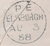 136656 1858 MAIL EDINBURGH TO PENRITH WITH 'LAURISTON/PLACE' SCOTS LOCAL CANCELLATION TYPE XIV IN BLACK.