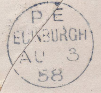 136656 1858 MAIL EDINBURGH TO PENRITH WITH 'LAURISTON/PLACE' SCOTS LOCAL CANCELLATION TYPE XIV IN BLACK.