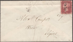 136658 1859 MAIL HOPEMAN (CO. ELGIN) TO ELGIN WITH 'HOPEMAN' SCOTS LOCAL CANCELLATION TYPE VIII IN BLACK.