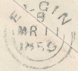 136658 1859 MAIL HOPEMAN (CO. ELGIN) TO ELGIN WITH 'HOPEMAN' SCOTS LOCAL CANCELLATION TYPE VIII IN BLACK.