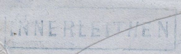 136661 1856? MAIL USED IN PEEBLES WITH 'INNERLEITHEN' TYPE D1 SCOTS LOCAL BACK STAMP.