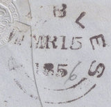 136661 1856? MAIL USED IN PEEBLES WITH 'INNERLEITHEN' TYPE D1 SCOTS LOCAL BACK STAMP.