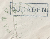 136668 1855 MAIL DURADEN, FIFE TO PERTH WITH 'DURADEN' TYPE D1 SCOTS LOCAL BACK STAMP.