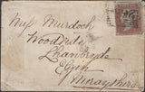 136669 1855 MAIL DUNBOG, FIFE TO ELGIN WITH 'DUNBOG' TYPE D1 SCOTS LOCAL BACK STAMP.