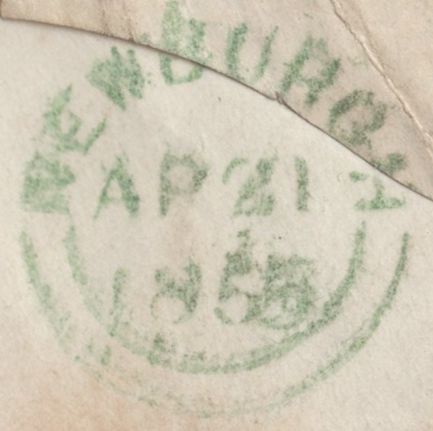 136669 1855 MAIL DUNBOG, FIFE TO ELGIN WITH 'DUNBOG' TYPE D1 SCOTS LOCAL BACK STAMP.