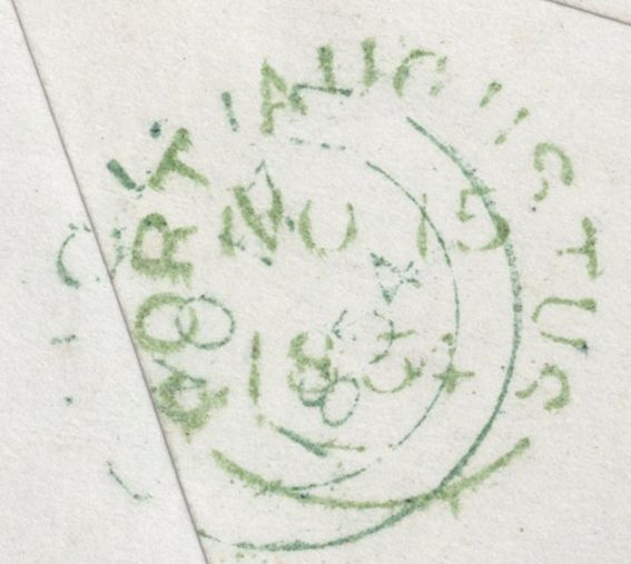 136672 1854 MAIL ENZIE, BANFFSHIRE TO PRESHOME, BUCKIE WITH 'ENZIE' TYPE C1 SCOTS LOCAL BACK STAMP.