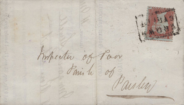 136674 1854-1858 'SCOTS LOCAL' CANCELLATIONS USED ON COVER (24 ITEMS).