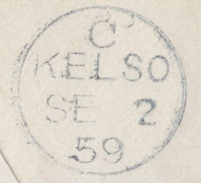 136679 1859 MAIL MAKERSTON, SCOTTISH BORDERS TO LONDON WITH 'MAKERSTON' TYPE E1 SCOTS LOCAL BACK STAMP.