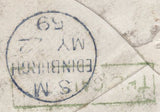 136680 1859 MAIL PERTH TO EDINBURGH WITH 'PERTH/280' EXPERIMENTAL DUPLEX AND 'THE CAIRNIES' TYPE D1 SCOTS LOCAL BACK STAMP.