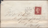 136681 1859 MAIL GLASGOW TO PAISLEY WITH 'NEILSTON' TYPE B1 SCOTS LOCAL BACK STAMP.