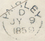 136681 1859 MAIL GLASGOW TO PAISLEY WITH 'NEILSTON' TYPE B1 SCOTS LOCAL BACK STAMP.